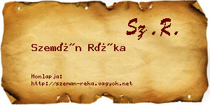 Szemán Réka névjegykártya